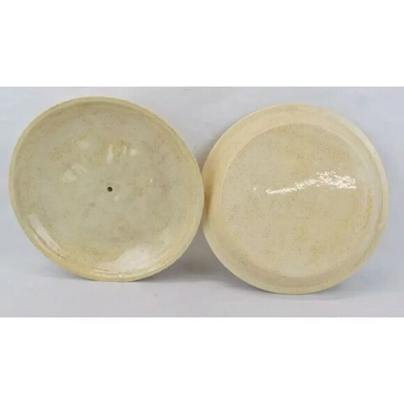 Ceramic‎ Covered Cherry Pie Plate Dish Holder Keeper W/ Lid Vintage - Picture 2 of 3